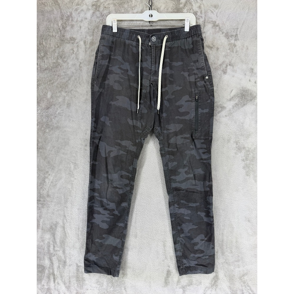 Vuori Pants Mens Small Ripstop Jogger Grey Camouflage EUC